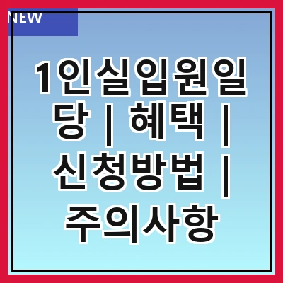 1인실입원일당 | 혜택 | 신청방법 | 주의사항