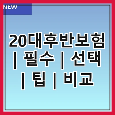 20대후반보험 | 필수 | 선택 | 팁 | 비교
