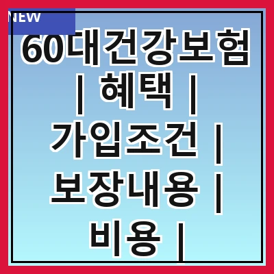 60대건강보험 | 혜택 | 가입조건 | 보장내용 | 비용 | 추천상품 | 주의사항 | 자주하는질문
