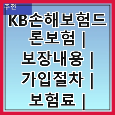 KB손해보험드론보험 | 보장내용 | 가입절차 | 보험료 | 특장점 | 고객 후기 | 자주 묻는 질문 | 결론