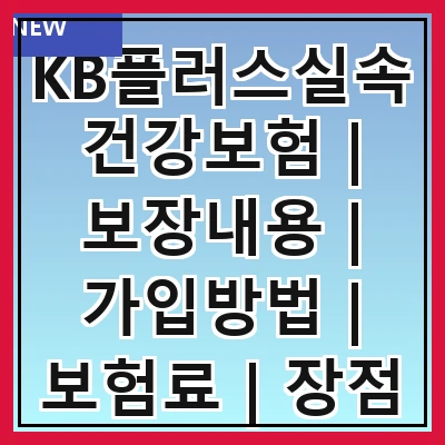 KB플러스실속건강보험 | 보장내용 | 가입방법 | 보험료 | 장점 | 단점 | 비교분석 | 후기