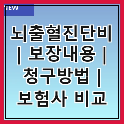 뇌출혈진단비 | 보장내용 | 청구방법 | 보험사 비교