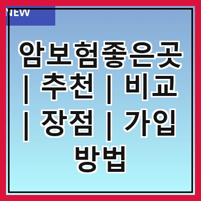 암보험좋은곳 | 추천 | 비교 | 장점 | 가입 방법