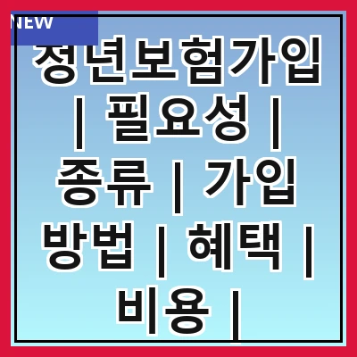 청년보험가입 | 필요성 | 종류 | 가입 방법 | 혜택 | 비용 | 주의사항 | 추천 상품