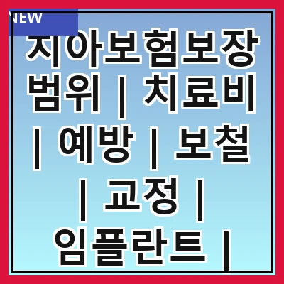 치아보험보장범위 | 치료비 | 예방 | 보철 | 교정 | 임플란트 | 통원치료 | 입원치료