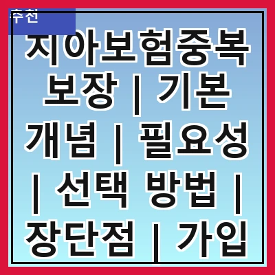 치아보험중복보장 | 기본 개념 | 필요성 | 선택 방법 | 장단점 | 가입 시 유의사항 | 추천 상품 | 사례 분석 | FAQ